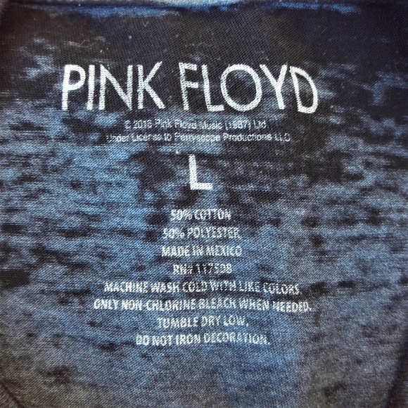 Pink Floyd Tee T Shirt Burnout Graphic Blue Dark Side of The Moon L - Picture 3 of 3
